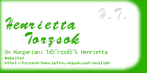 henrietta torzsok business card